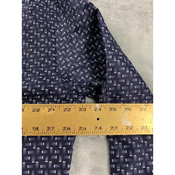 Niko Milano Button Up Shirt Men’s XL Navy Blue Geometric Pattern Long Sleeve NWT - Picture 5 of 14